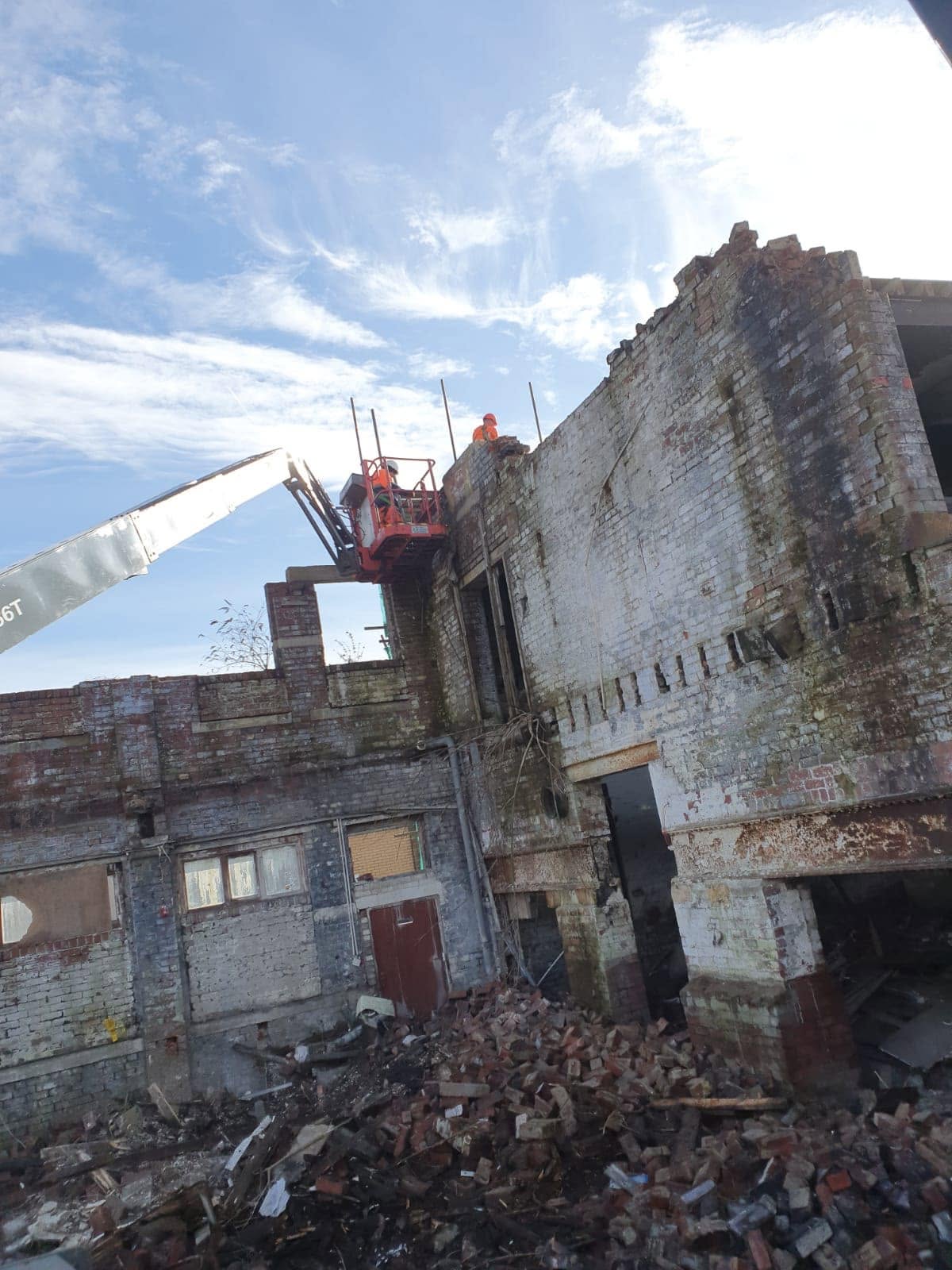 Mill demolition in progress